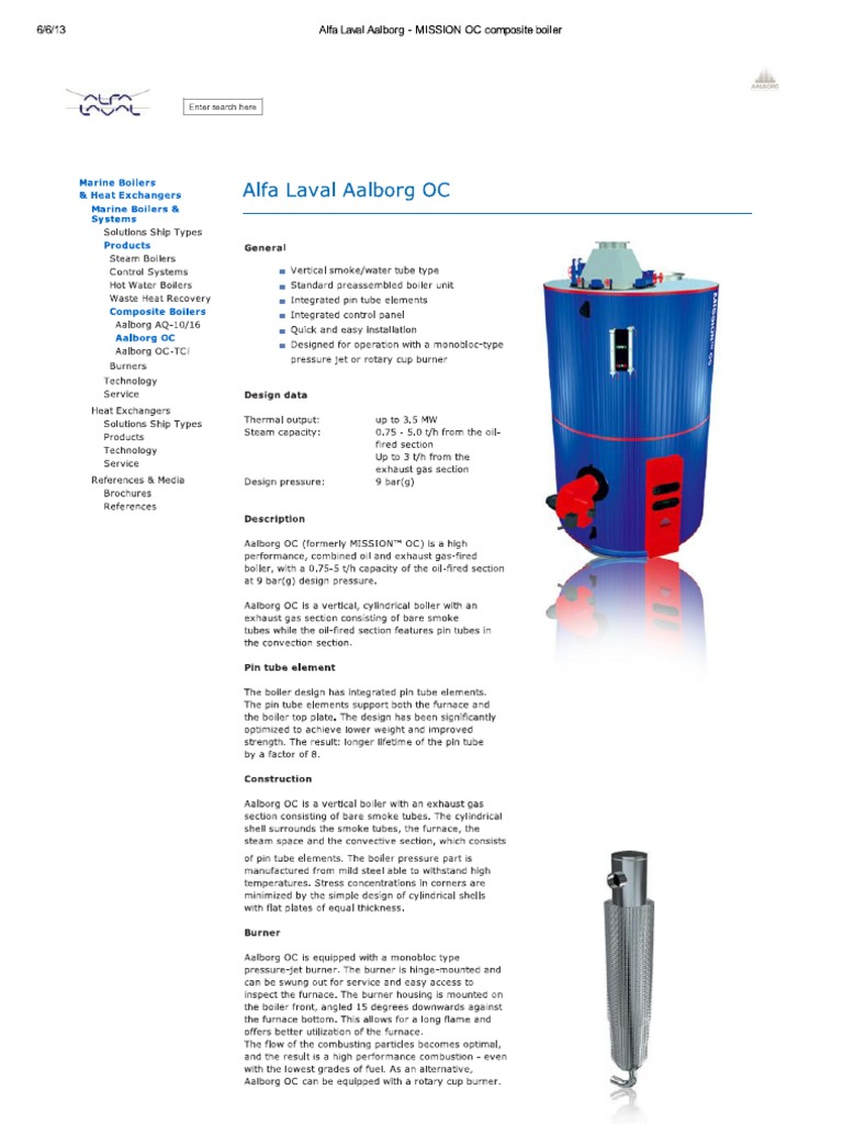 Aalborg mission boiler manual model