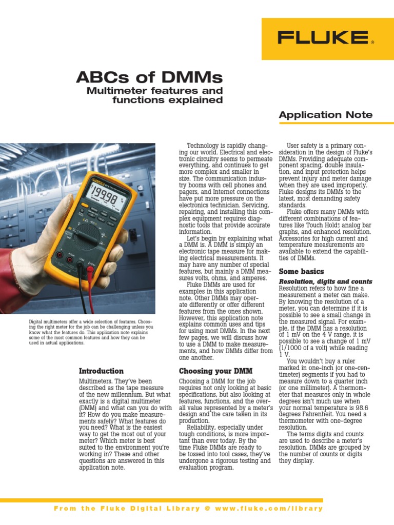 Abcs of DMMS: Multimeter Features and Functions Explained | PDF