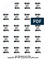 Brain Work 20 Min Printable