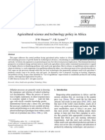 Agricultural Science and Technology Policy in Africa