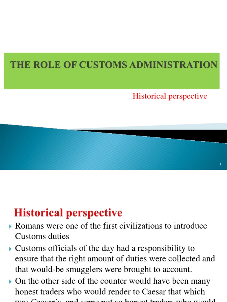 Customs Administration: Historical Overview | PDF | Trade ...