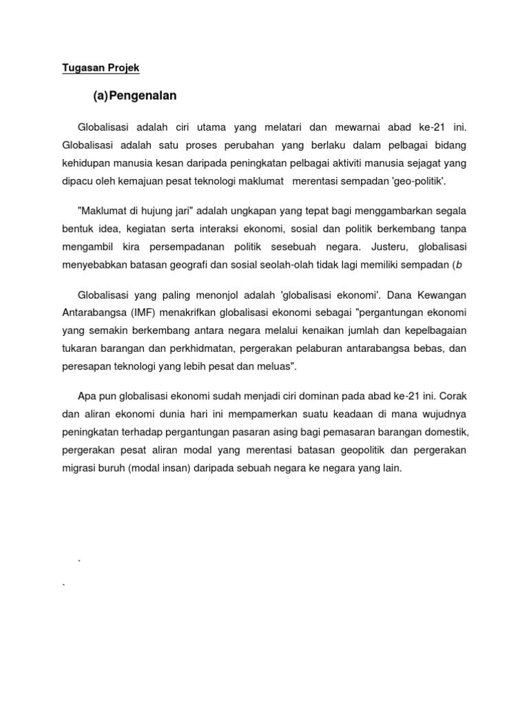 Waj Hubungan Etnik Tugasan Projek Esei Pdf