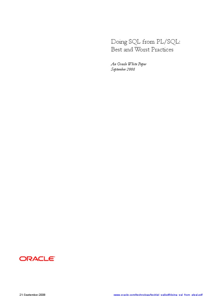 Doing SQL From PLSQL, Best and Worst Practices | PDF