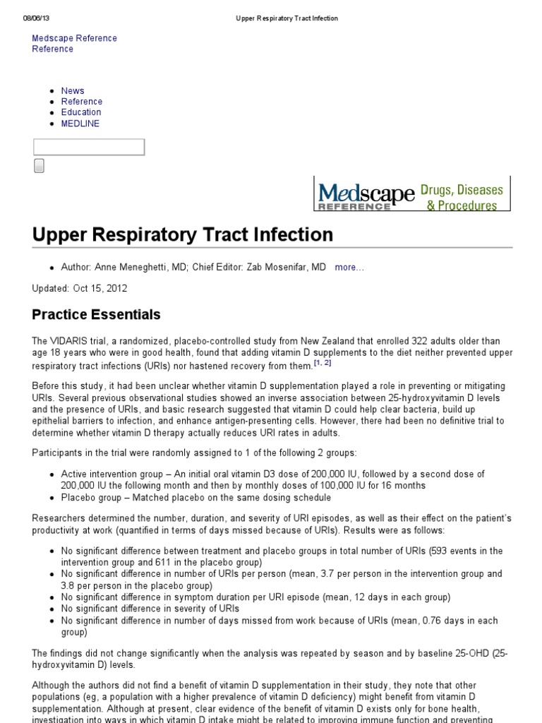 Upper Respiratory Tract Infection | PDF | Common Cold | Immune System