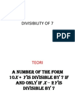 Divisibility of 7