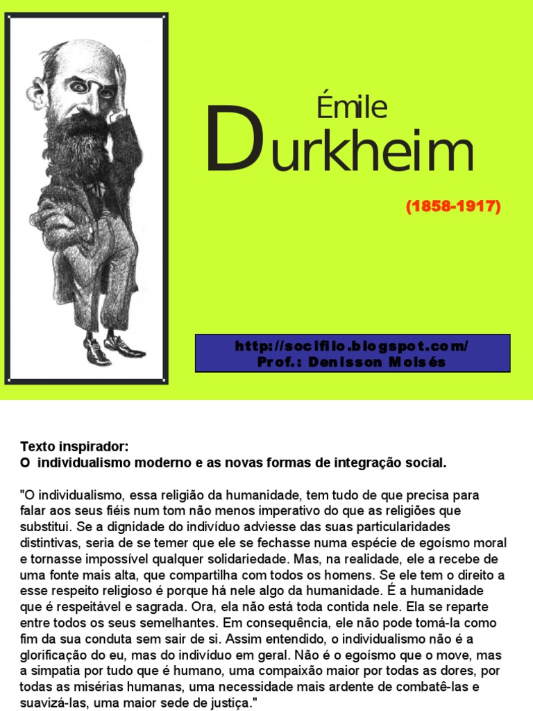Contribuição De Durkheim Para A Sociologia