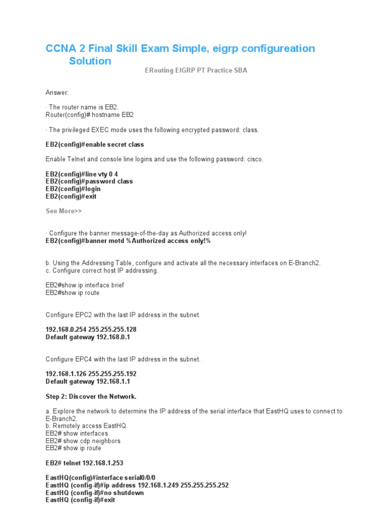Erouting Ccna Skills Ip Address Routing