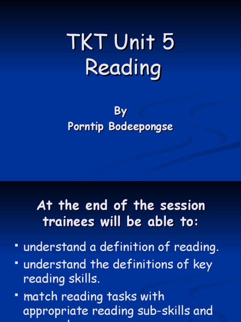 Tkt Unit 5 Reading Pdf Reading Process Fluency