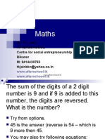 Maths: Dr. T.K. Jain. Afterschoool Centre For Social Entrepreneurship Bikaner M: 9414430763 Tkjainbkn@yahoo - Co.in