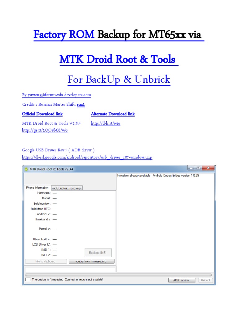 MDRT Factory ROM BackUp | PDF