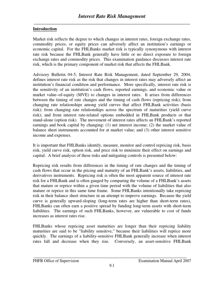 Interest Rate Risk Management | PDF