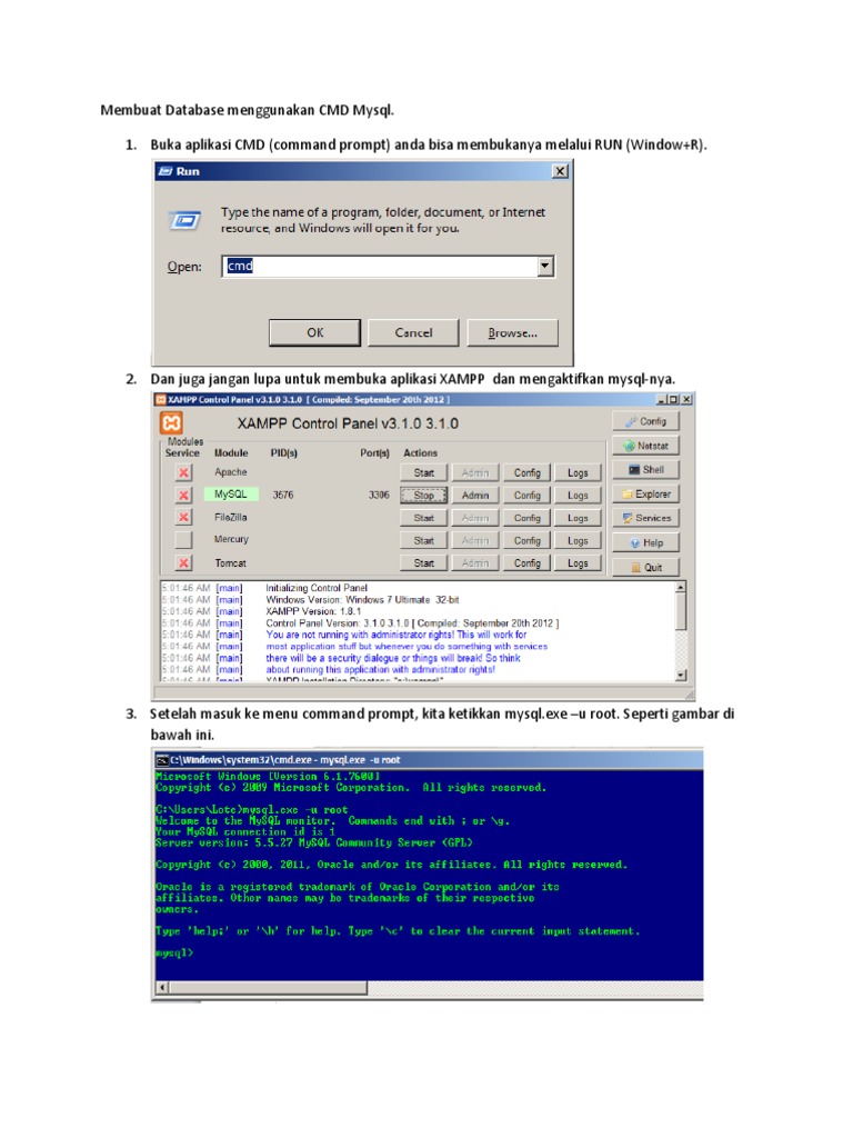 Panduan CMD untuk Database MySQL | PDF | Metode & Bahan Ajar ...