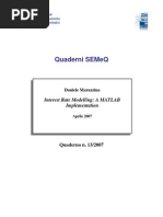 Interest Rate Modelling A Matlab Implementation