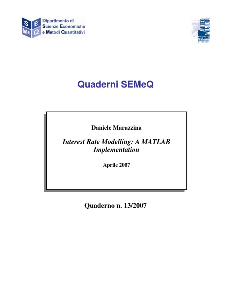 MATLAB Interest Rate Modeling Guide | PDF | Yield Curve | Spline ...