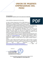 Nota de Prensa Union de Mujeres Empresarias Del Peru