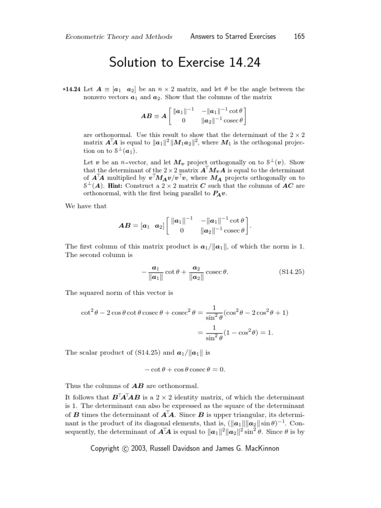 Solution To Exercise 14.24: ?14.24 Let A (A A | PDF