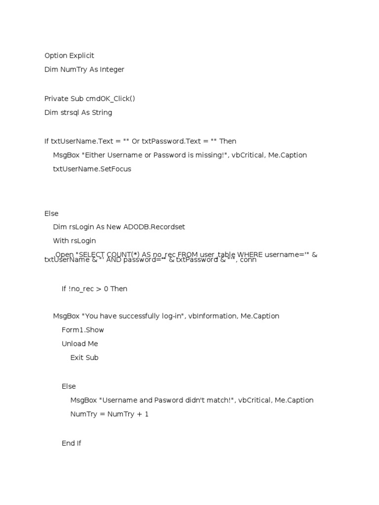 Option Explicit | PDF