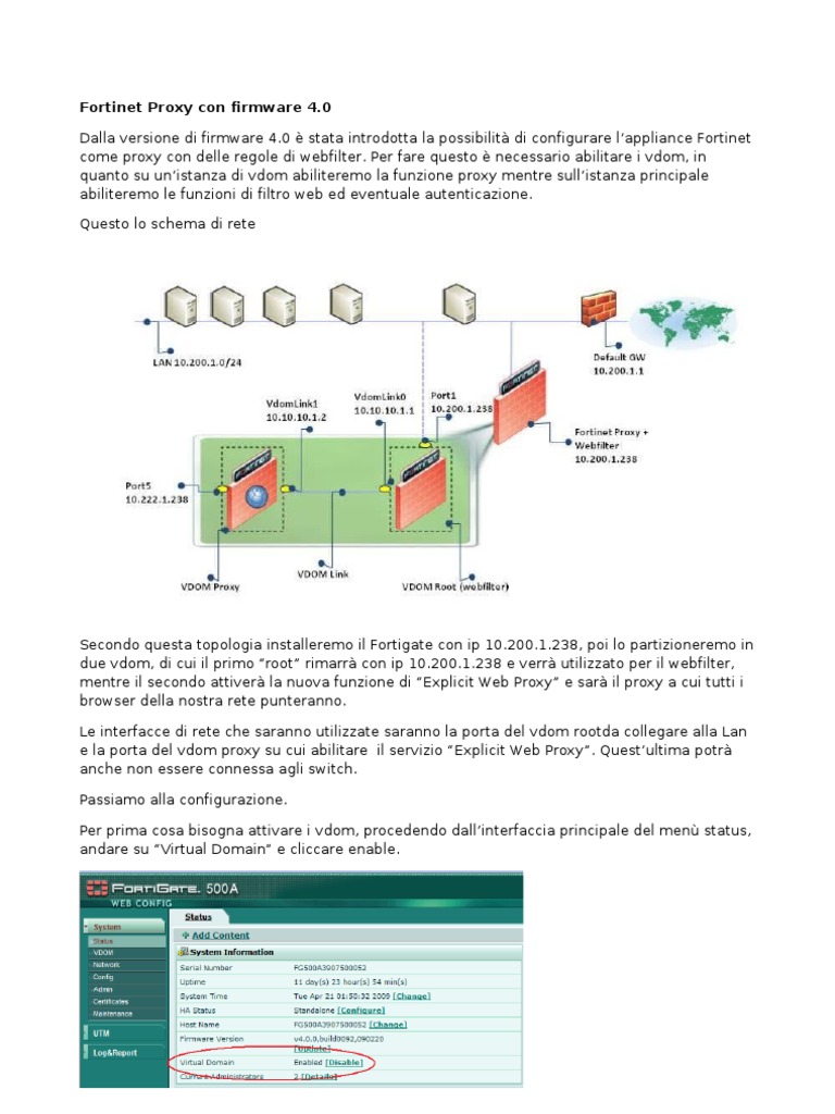 Fortinet - Fortigate Explicit Proxy - Firmware 4.0 | PDF