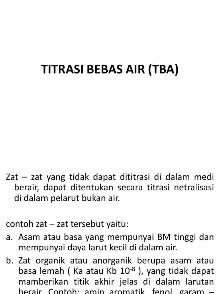 Titrasi Bebas Air Tba