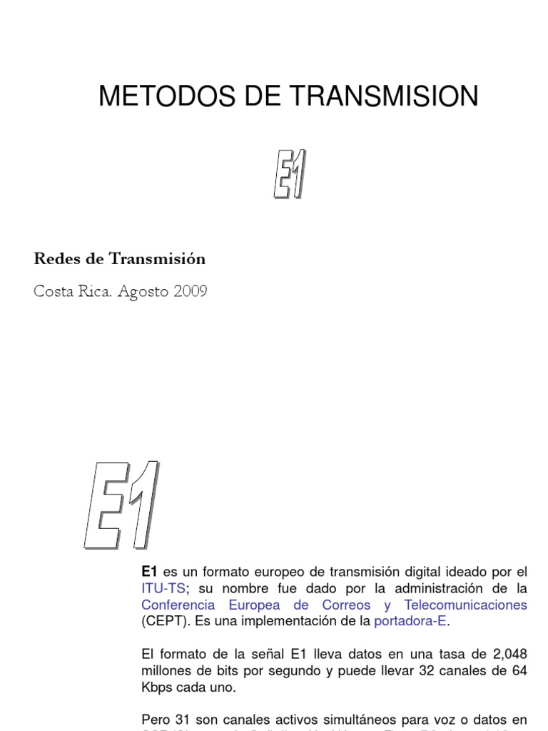 E1 en Telecomunicaciones: Definición y Uso | PDF | Señalización ...