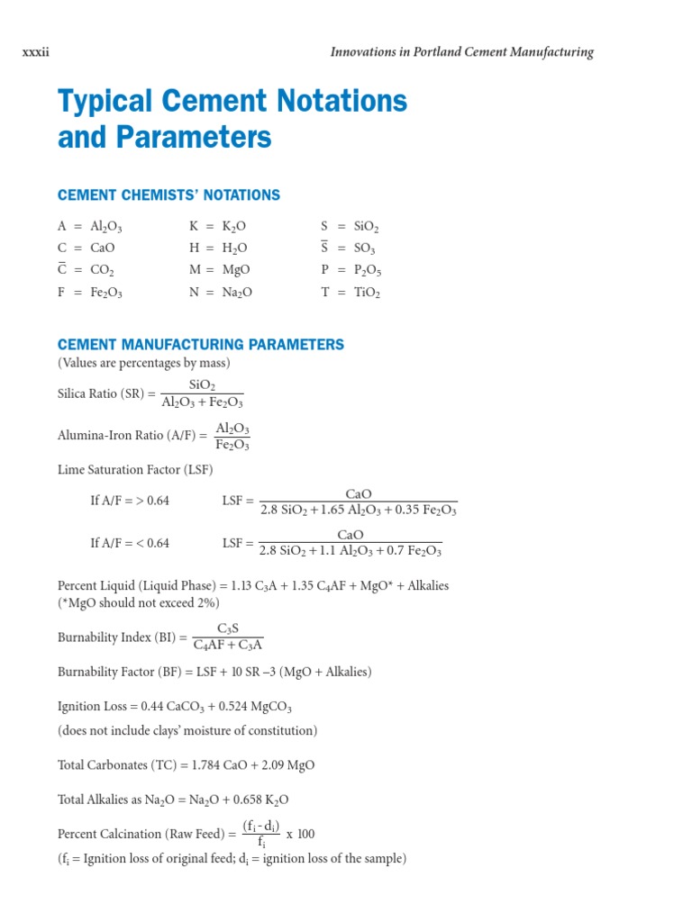Cement Formula Cement Silicon Dioxide