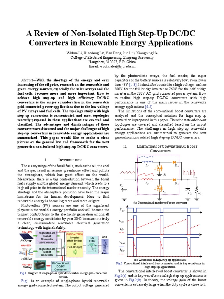 A Review of Non-Isolated High Step-Up DCDC | PDF | Inductor | Capacitor