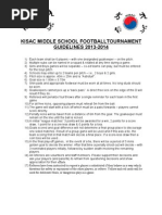 Kisac Ms Football Tournament Guidelines - Sep 2012