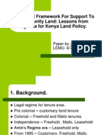 Legal Framework Supporting Community Land For Learning For Kenya Land Policiy Paper For KLA 8th June 2013