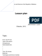 Lesson Plan: Ministry of Education and Science of The Republic of Moldova