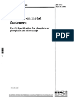 BS 7371-9-1996 Coatings On Metal Fasteners. Specification For Phosphate or Phosphate and Oil Coatings