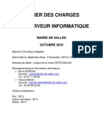 Cahier Des Charges Projet Baie Serveur Mairie de Salles Octobre 2010