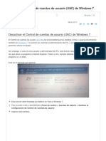 Desactivar El Control de Cuentas de Usuario (UAC) de Windows 7 PDF