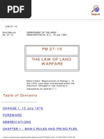 Law of Land Warfare Army Fm 27-10 - 18 July 1956