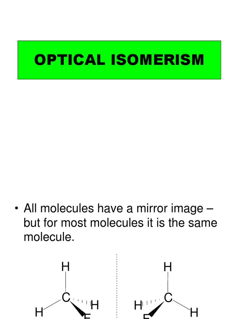 Optical Isomerism Chirality (Chemistry) Isomer
