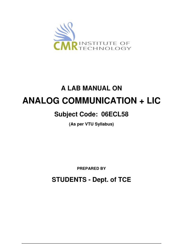 Analog Communication Lab Manual | PDF