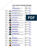 2013 New York Giants Football Schedule