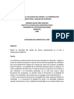 Relación de La Velocidad Del Sonido y La Temperatura