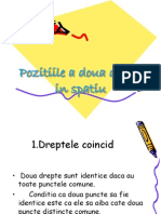 Pozitiile A Doua Drepte in Spatiu