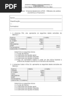 Avaliação métodos de análise económica e financeira