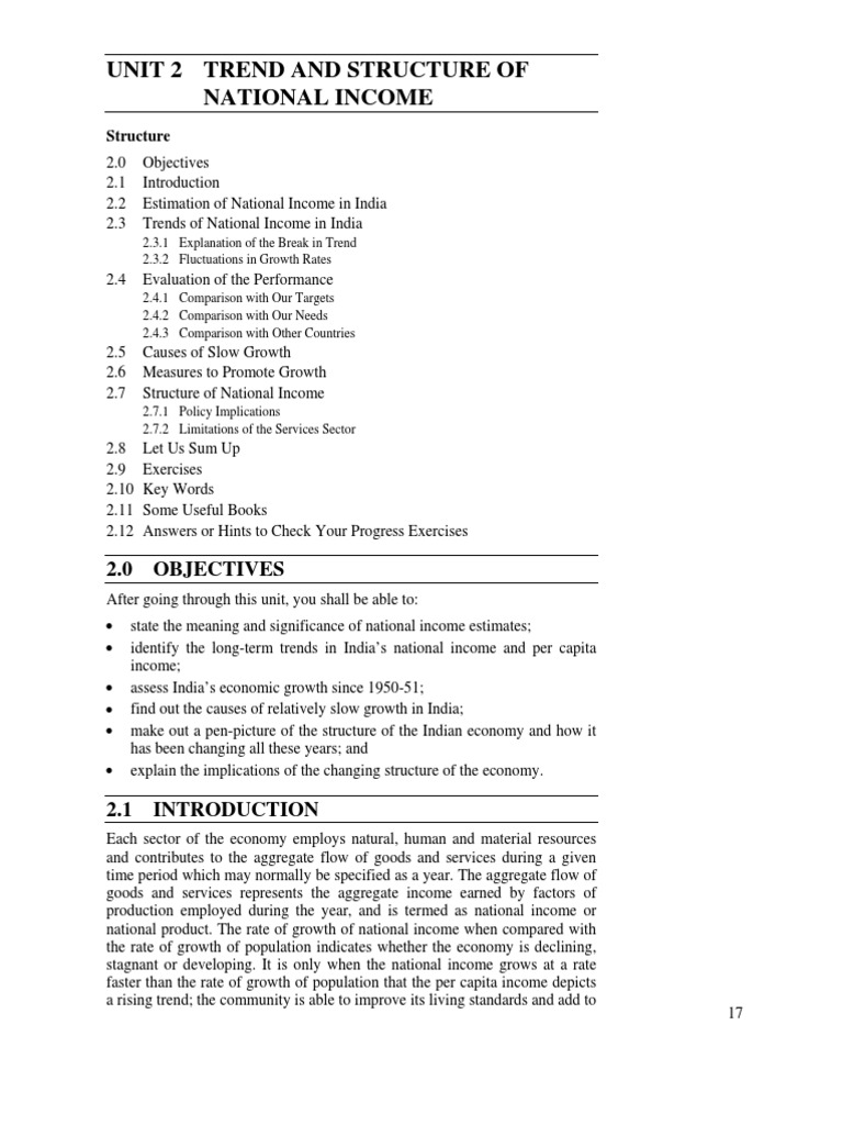 Trends and Structure of National Income | PDF | Measures Of National ...