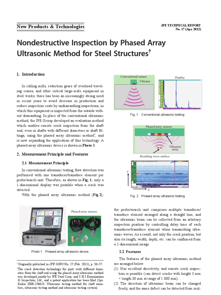 Phased Array Ultrasonic Testing for Steel | PDF | Nondestructive ...