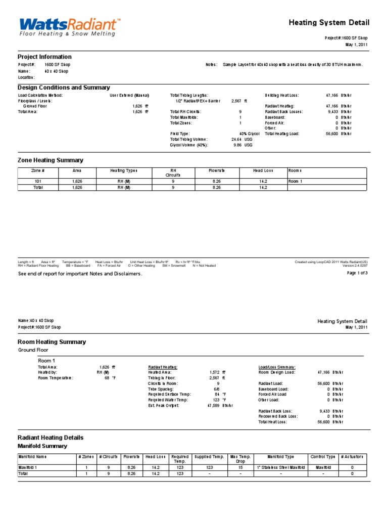 1600 SF Shop-Heating System Detail | PDF | Heat Transfer | Damages