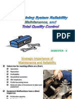 Unit IV - Maintenance, System Reliability & TQM