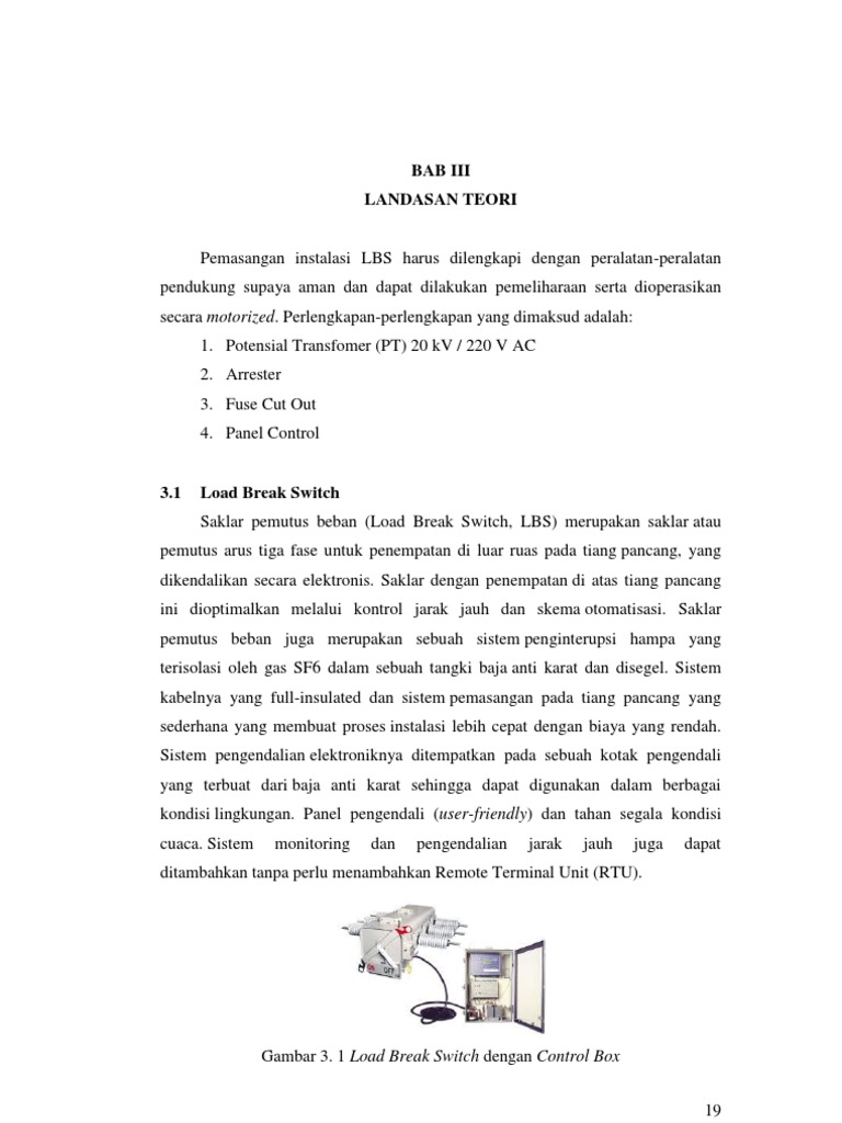 Fungsi dan Spesifikasi Load Break Switch | PDF | Teknologi & Rekayasa