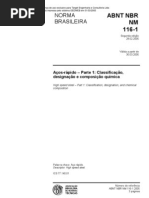 ABNT NBR 116 - Acos-Rapido - Classificacao Designacao E Composicao Quimica