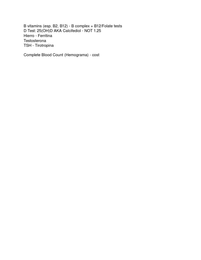 Blood Tests | PDF