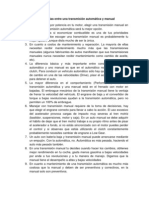 15 diferencias entre transmisiones manuales y automáticas