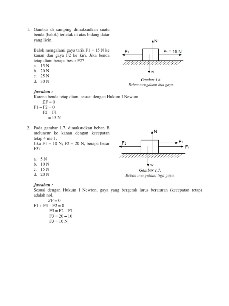 Soal Dinamika Partikel 14 Soal Pdf