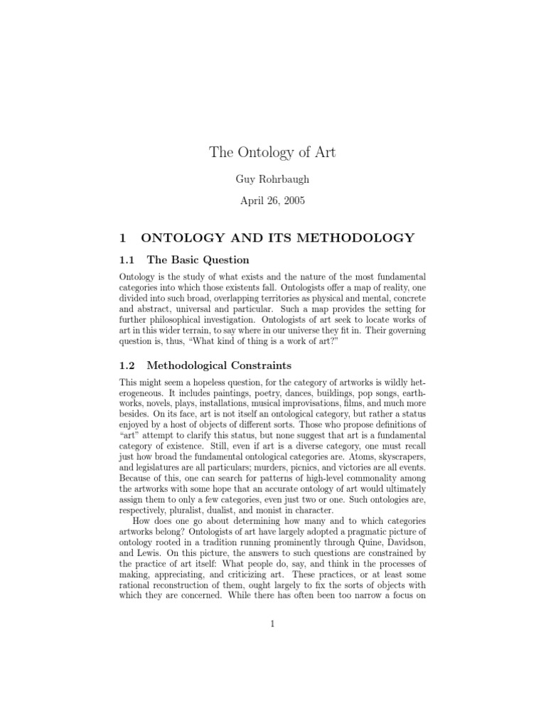 Ontology of Art: A Dualist Perspective | PDF | Ontology | Causality