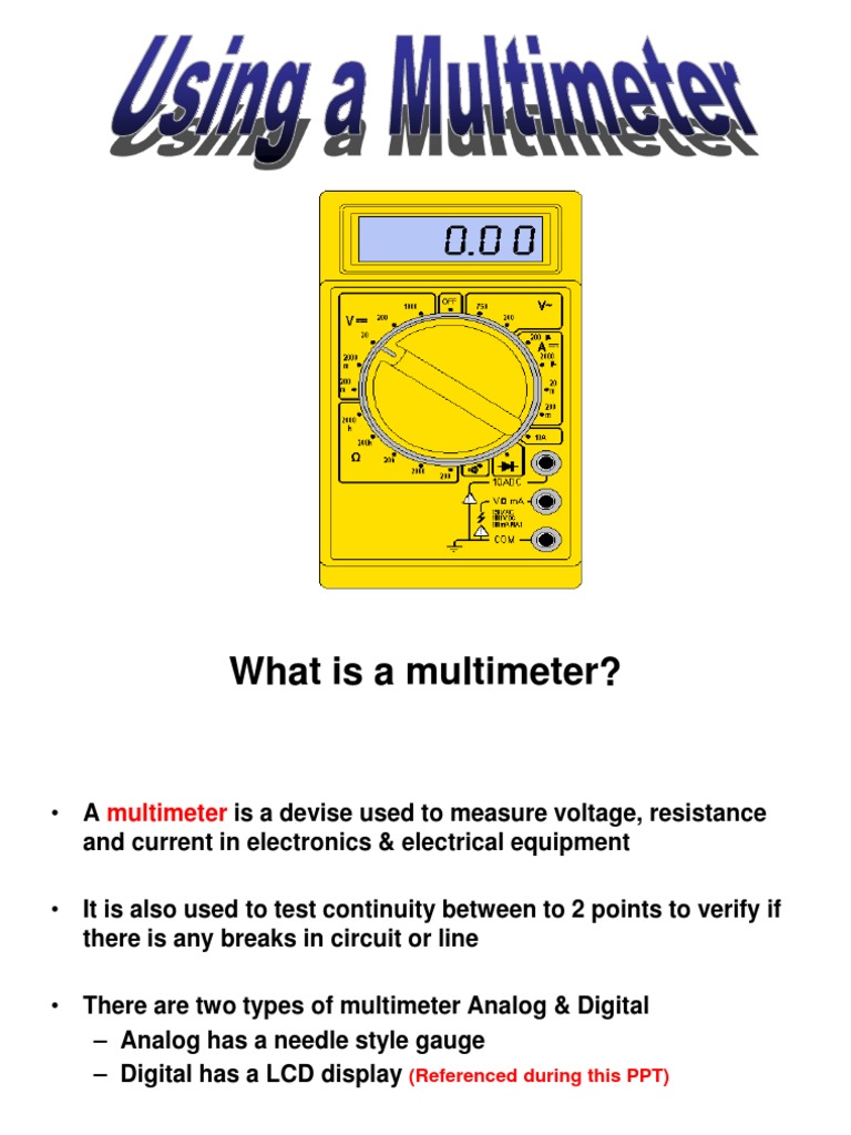 Multimeter | PDF | Electric Current | Voltage